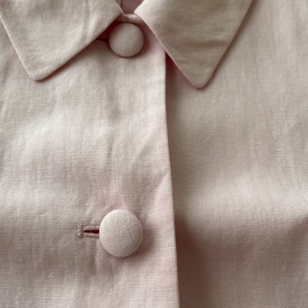 LINEN BLEND BLAZER PEA JACKET SEMI- CROPPED - Picture 4 of 10